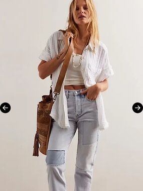 We the free heat waves button down size small.